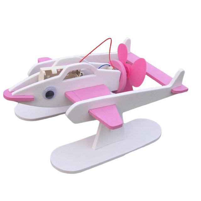 Wooden Assembled Ship Toys Kindergarten Ship Teaching Model Electric Power Helicopter Model Flying Fish Robot on Productcaster.