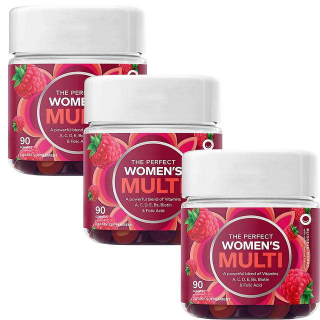 1-pack Women's Multivitamin Gummies, Vitamins A, D, C, E, Biotin, Folic Acid, Chewable Supplement, Berries, 90 Capsules/bottle 3PCS on Productcaster.