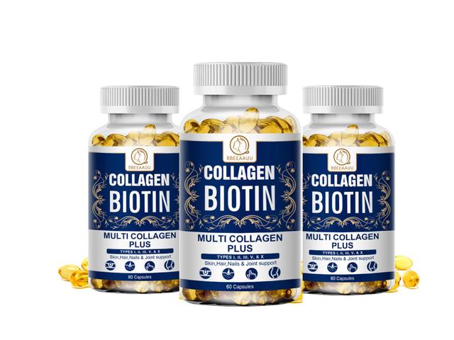 Eccpp Kollagen Biotin För Hårväxt Stöd Hår, Naglar Och Hud Hälsa Minska Håravfall Anti Aging Hår Hälsotillskott 3bottle x60pcs on Productcaster.