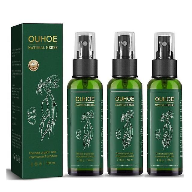 3pcs 100ml Hair Care Lotion Unisex Ginseng Hair Regrowth Tonic Natural For Men Women on Productcaster.