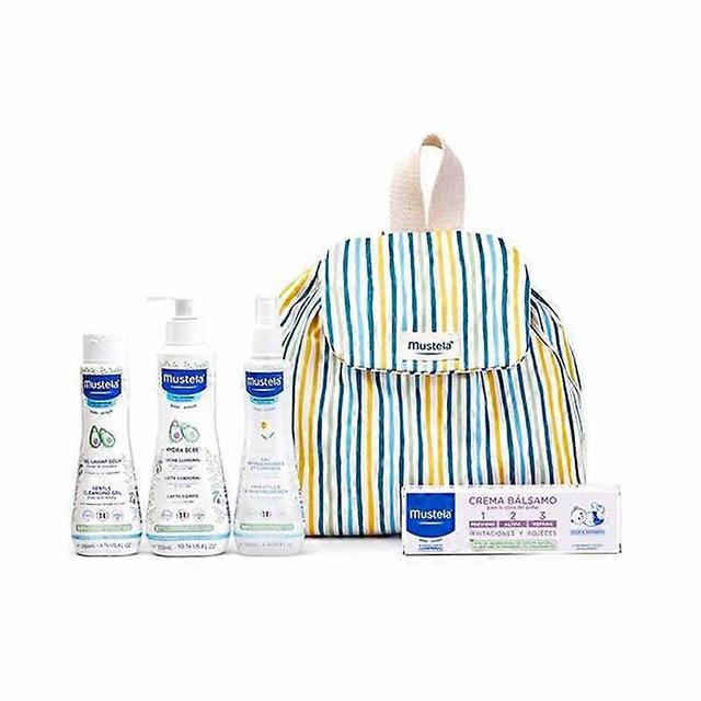 Mustela little moments striped backpack set 5 pieces on Productcaster.