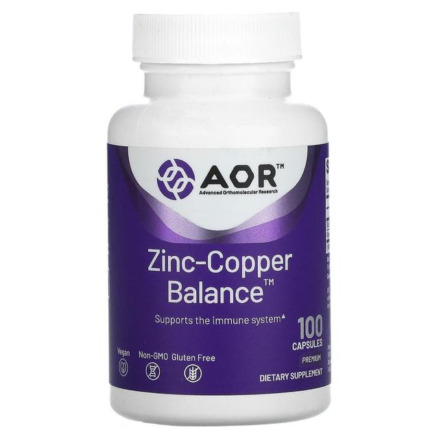 Advanced Orthomolecular Resear Advanced Orthomolecular Research AOR, Zinc-Copper Balance, 100 Capsules on Productcaster.