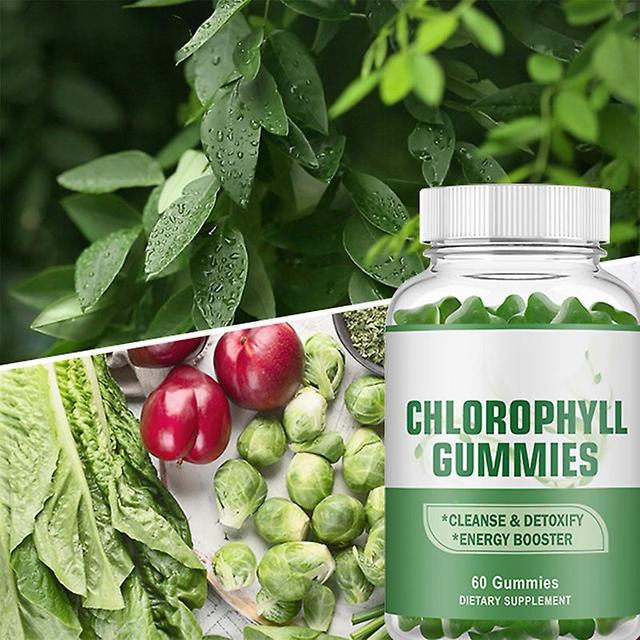 2 pakkaus Natural Chlorophyll Gummies Herbal Blend for Energy Immune Support &; Skin Health Herbal Supplement - sisäinen deodorantti, Detox &; Clea... on Productcaster.