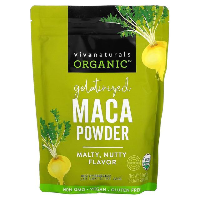 Viva Naturals, Maca Orgânica Gelatinizada em Pó, 1 lb (454 g) on Productcaster.