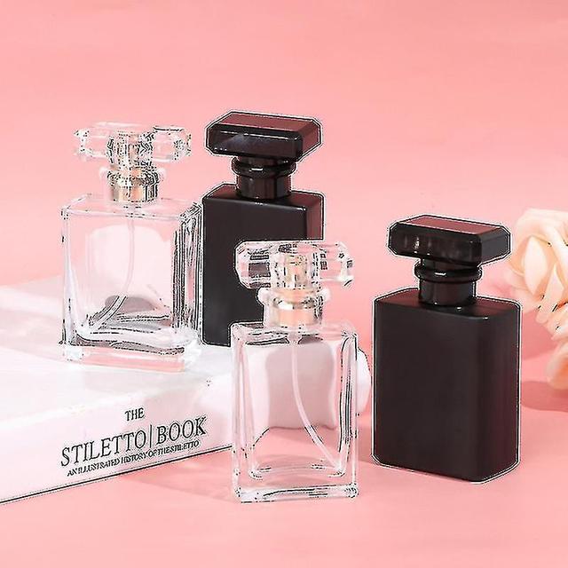 Thick Glass Refillable Perfume Bottle Sprayer Pump Perfume Bottles Container Black 50ml on Productcaster.