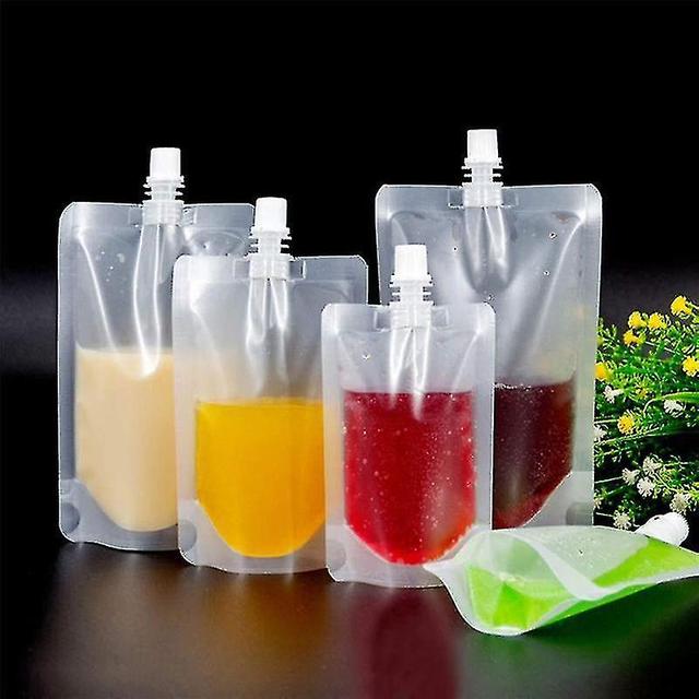 50pcs 100ml D Bag Leak Drink Pack Bag Spout Pouch For Bevera Juice Milk Cof-yis on Productcaster.