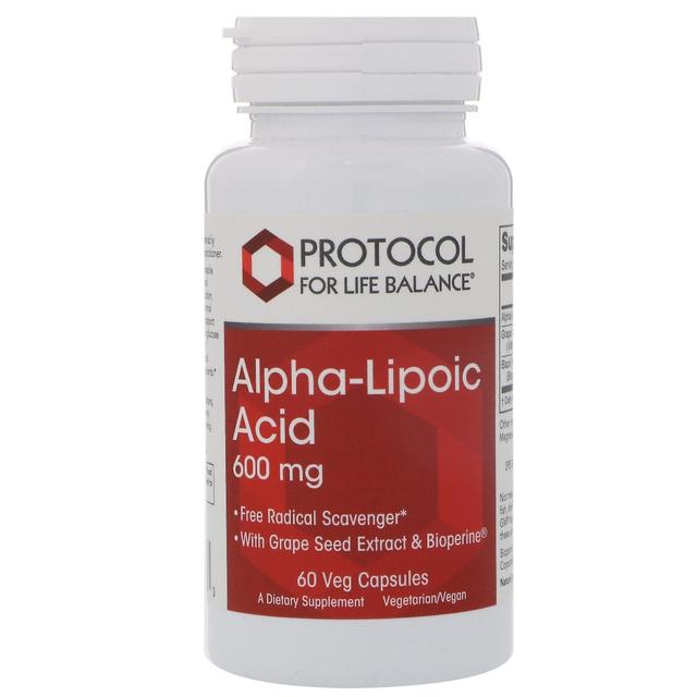 Protocol for Life Balance Protocolo para el equilibrio de la vida, ácido alfa-lipoico, 600 mg, 60 cápsulas veg on Productcaster.