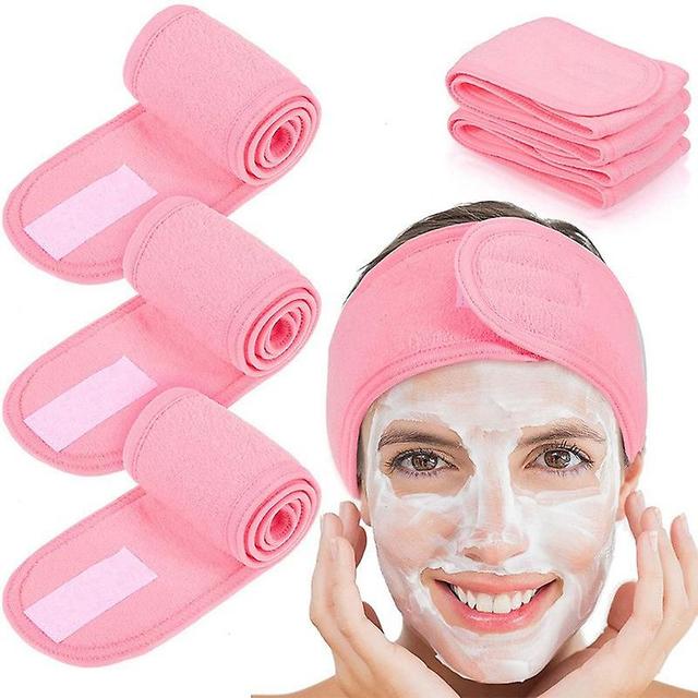 Dewenwils Dww-lot De 3 Bandeaux De Maquillage Cheveux Lavables Bandeaux Anti-rayures Roses Bandeaux Pour Spa Yoga Sport Maquillage Traitement Du Vi... on Productcaster.