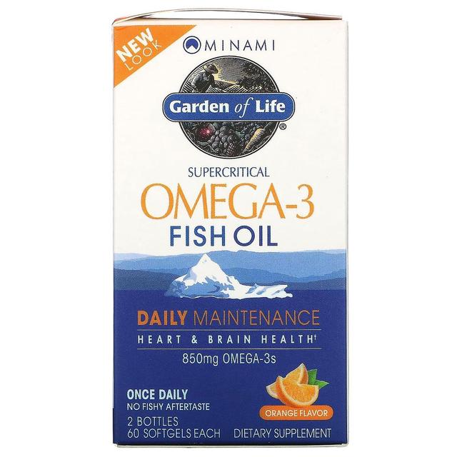 Minami Nutrition, Supercritical Omega-3 Fish Oil, Orange , 850 mg, 2 Bottles, 60 Softgels Each on Productcaster.