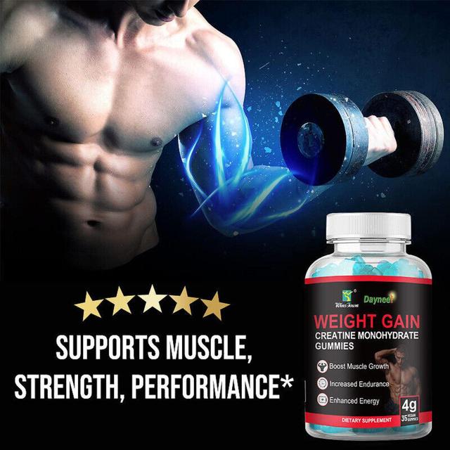 Weight Gain Creatine Monohydrate Gummies Supercharge Muscle Growth With Vitamins & Minerals For Endurance And Performance-yg 2PCS on Productcaster.