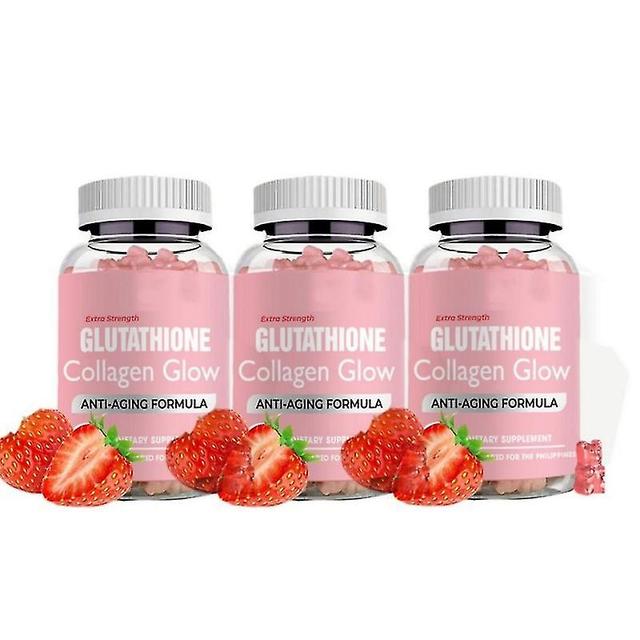 Glutathione Collagen Gummies,Glutathione Collagen Glow Gummies for Dark Spot,60 Pieces/Bottle Glutathione Gummies,Collagen Gummies for Skin Care 3PCS on Productcaster.