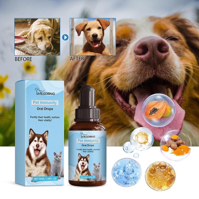 unbrand Pet Immunity Oral Drops-Daily Vitamins for Healthy Immune System, Allergy Relief & Antioxidants for Longevity 2 Pcs on Productcaster.