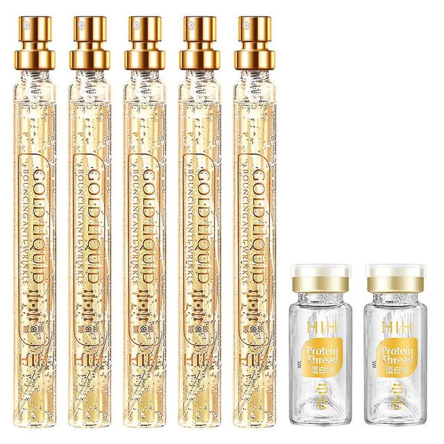 Oplosbare eiwitdraad gecombineerd met Nano Gold Essence Gold Protein Peptide Thread Carving Essence Wateroplosbare Collageen Fade Fijne lijntjes Dr... on Productcaster.