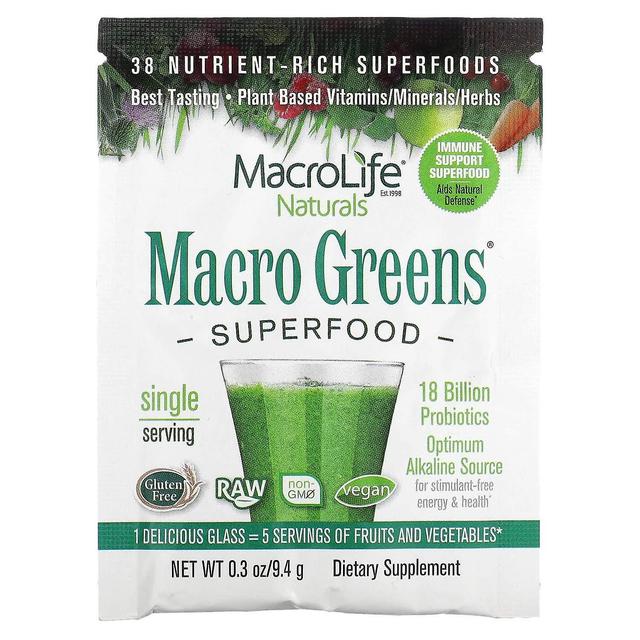 Macrolife Naturals, Macro Greens, Superfood, 0.3 oz (9.4 g) on Productcaster.