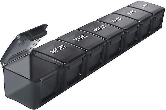 Elrosa Black Week Pill Organizer7 Day Pill Box Compatible With Pills/vitamins on Productcaster.