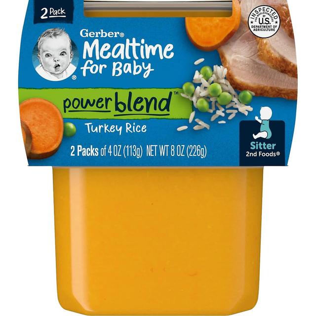 Gerber, Mealtime for Baby, Power Blend, 2nd Foods, Turkey Rice, 2 Pack, 4 oz (113 g) Each on Productcaster.