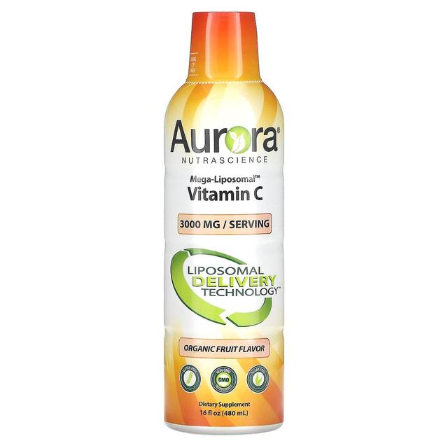 Aurora Nutrascience, Mega-Liposomal C-vitamin, Ekologisk frukt, 3,000 mg, 16 fl oz (480 ml) on Productcaster.