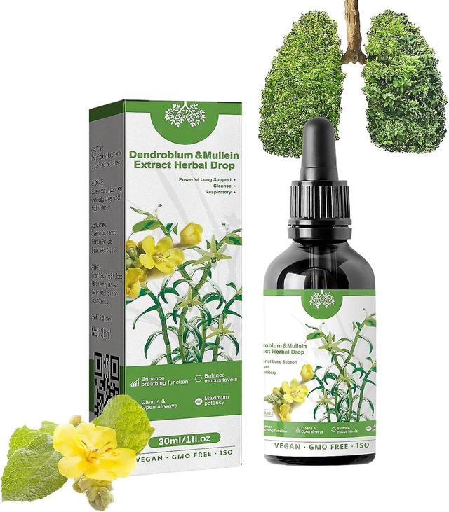 Dendrobium &; Mullein Extract - Kraftfullt lungstöd, rengöring och andning, ört lunghälsoserum, Dendrobium &; Mulleinextrakt örter 1st on Productcaster.