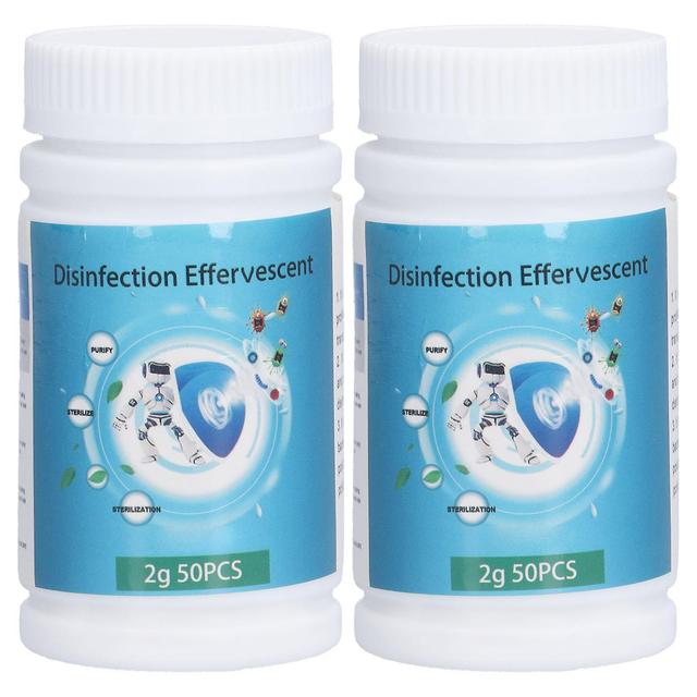 Xbedy 2 Bottles Effervescent Chlorinated Tablets Multifunctional Water Purifying Cleaning Tablets for Bath Pool Water Cleaning NO.6649 on Productcaster.