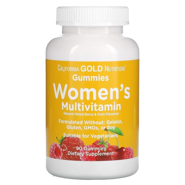 California Gold Nutrition, Women’s Multivitamin Gummies, Mixed Berry and Fruit Flavors, 90 Gummies on Productcaster.