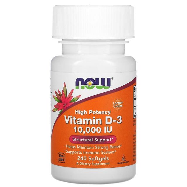 NOW Foods, Vitamin D-3, 250 mcg (10.000 IE), 240 Kapseln on Productcaster.