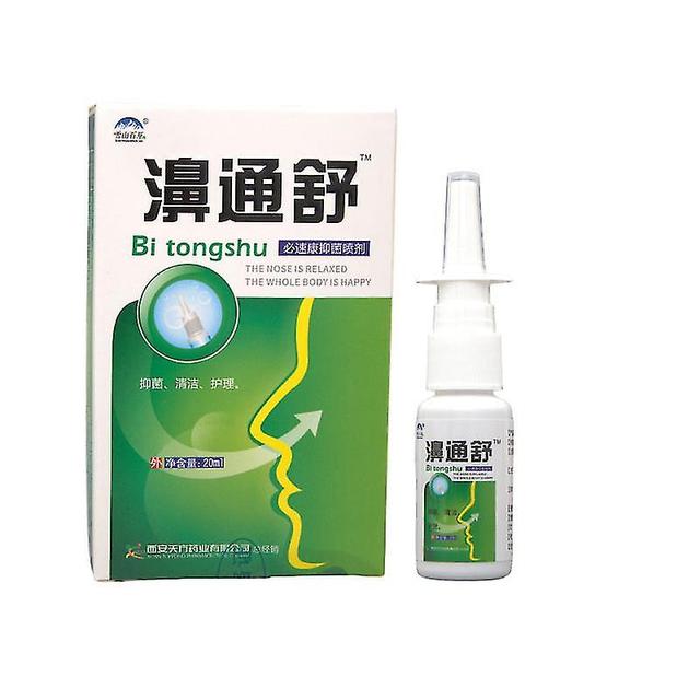 Bi Tong Shu 100% puro erbe nasali spray trattamento medico tradizionale cura del naso rinite cronica sinusite 20ml Con Scatola on Productcaster.