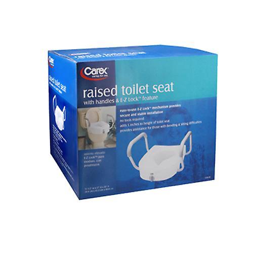 Carex E-Z Lock Raised Toilet Seat With Non-Adjustable Handles, 1 each (Pack of 1) on Productcaster.