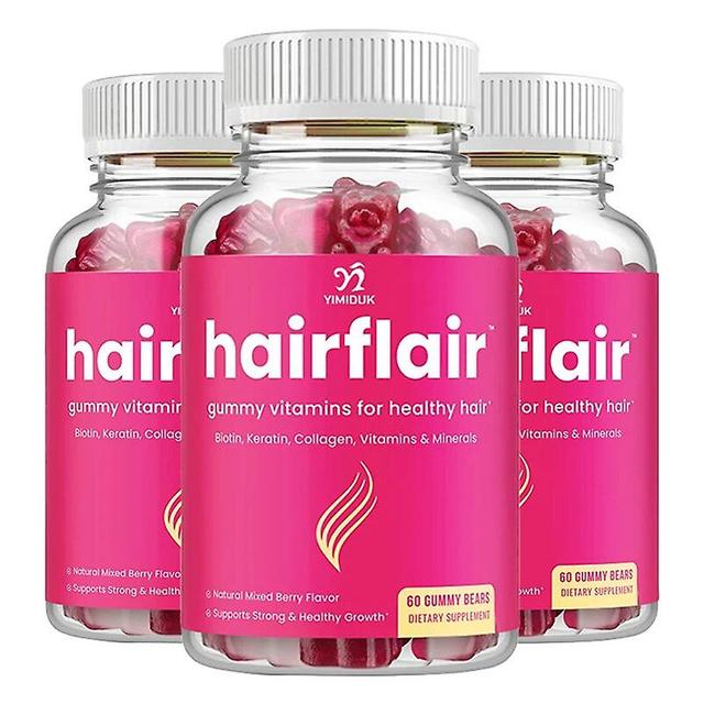 Visgaler Biotin Gummies Collagen Hair Growth Whitening Skin Care Health Nails & Anti Aging Women Dietary Supplements 3 Bottles on Productcaster.