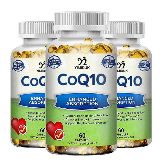 Eccpp Coq10 Coenzyme Q10 Capsules Antioxidant Promotes Cardiovascular&heart Health Provides Energy Health Food 3 Bottles 60pcs on Productcaster.