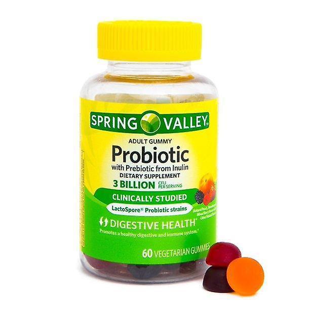 Spring valley adult probiotic + prebiotic gummies, 3 billion cfus per serving, 60 count on Productcaster.