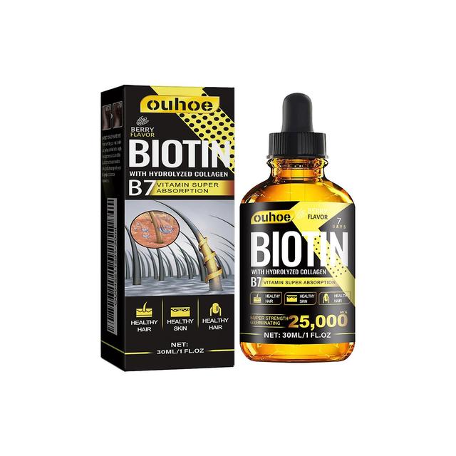 3Pcs Biotin with Hydrol Yzed Collagen Vitamin B7 Super Absorption Hair Care Essential Oil Liquid Dietary Supplement on Productcaster.