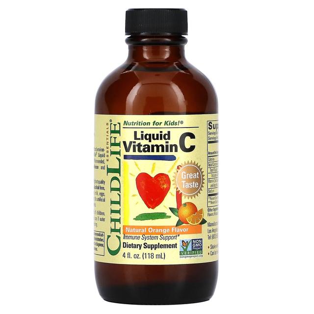 ChildLife, Essentials, Liquid Vitamin C, Natural Orange, 4 fl oz (118.5 ml) on Productcaster.