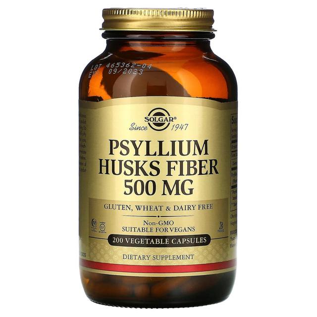 Solgar, Psyllium Husks Fiber, 500 mg, 200 Vegetable Capsules on Productcaster.