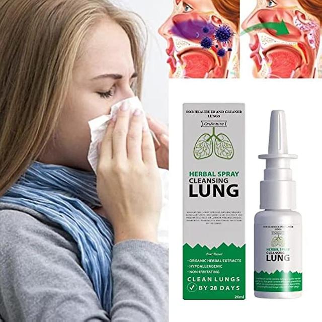 Lisade Lung Detox Bylinný čistiaci sprej, Pre fajčiarov Vyčistiť upchatie nosa, Vírusové pľúca a dýchacie cesty Náprava 1 Pcs on Productcaster.