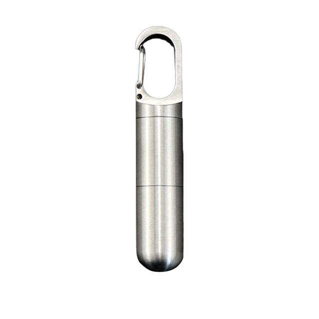 Sealed Metal Tablets Box Portable Waterproof Capsule Sealed Bottle for Hiking Small Two Grid on Productcaster.