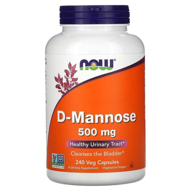 NOW Foods NU Fødevarer, D-Mannose, 500 mg, 240 Veg Kapsler on Productcaster.