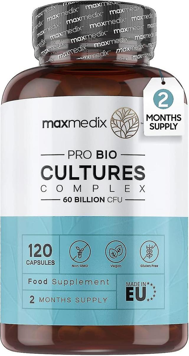 Bio Cultures Complex 60 Billion Cfu 120 Capsules Active Strain For Gut Health By Maxmedix on Productcaster.