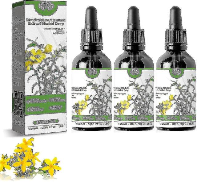 Hcankcan 3x Dendrobium Mullein Extract Powerful Lung Respiratory Cleanse Drops 30ml on Productcaster.