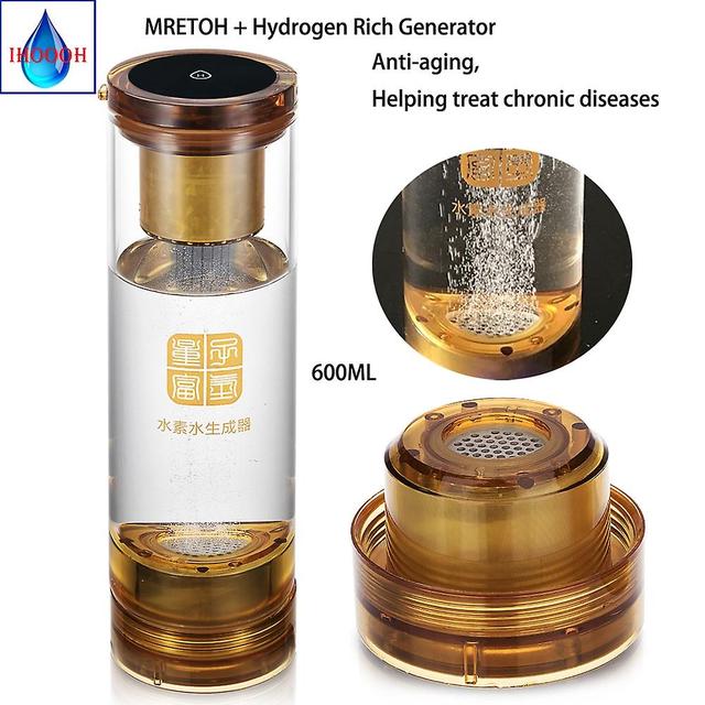 H2 Generator Glass Cup And MRETOH 7.8Hz Improve Sleep Postpone Aging Beauty Maintenance Electrolysis Hydrogen Water Bottle Gift on Productcaster.