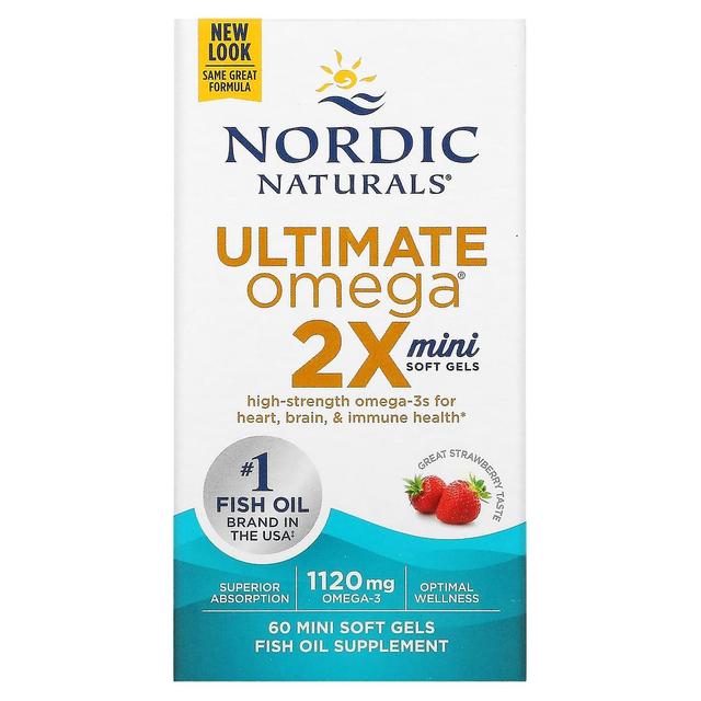 Nordic Naturals, Ultimate Omega 2X, Jordgubbe, 560 mg, 60 Mini Mjuka Geler on Productcaster.