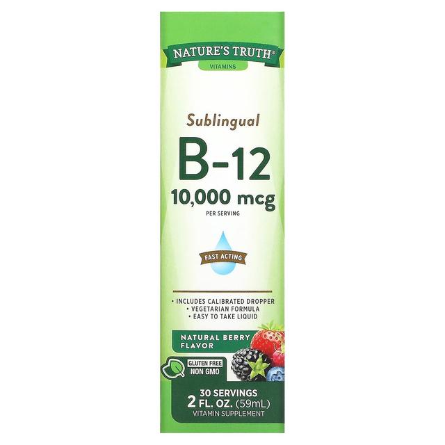 Nature's Truth Luonnon totuus, kielen alle B-12, luonnonmarja, 10 000 mcg, 2 fl oz (59 ml) on Productcaster.