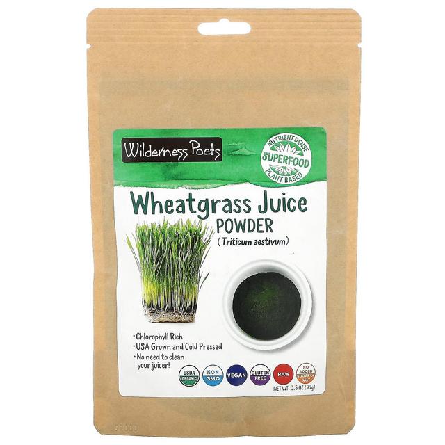 Wilderness Poets LLC, Organic Wheatgrass Juice Powder, 3.5 oz (99 g) on Productcaster.