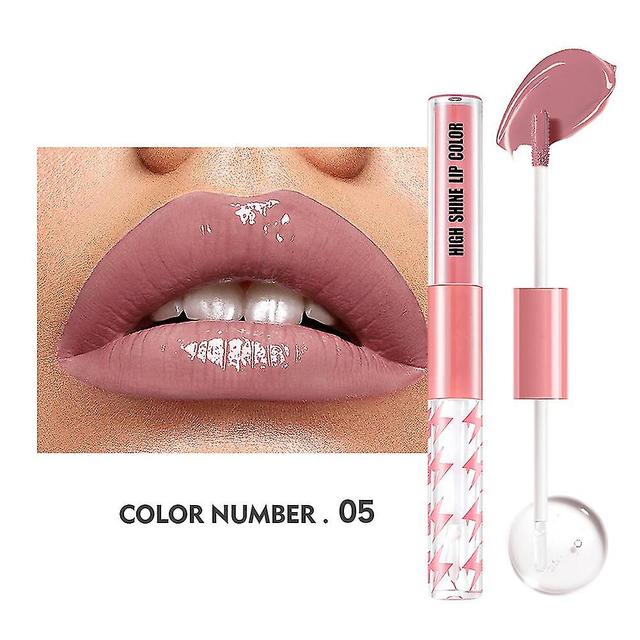 Scacv Double tête Lip Glaze High Shine Hydratant No Fading Lip Gloss Imperméable Anti-adhésif Coupe Rouge à Lèvres 5 on Productcaster.