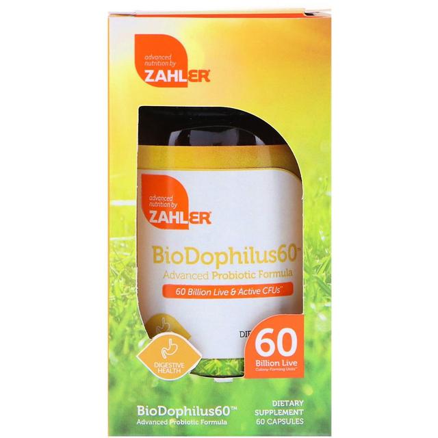 Zahler, BioDophilus60, Fórmula probiótica avançada, 60 bilhões CFU, 60 cápsulas on Productcaster.