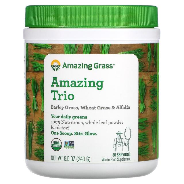 Amazing Grass, Amazing Trio, Barley Grass, Wheat Grass & Alfalfa, 8.5 oz (240 g) on Productcaster.