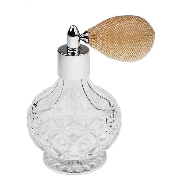 2xvintage Crystal Empty Perfume Bottle Short Spray Atomizer Glass 100ml Beige on Productcaster.