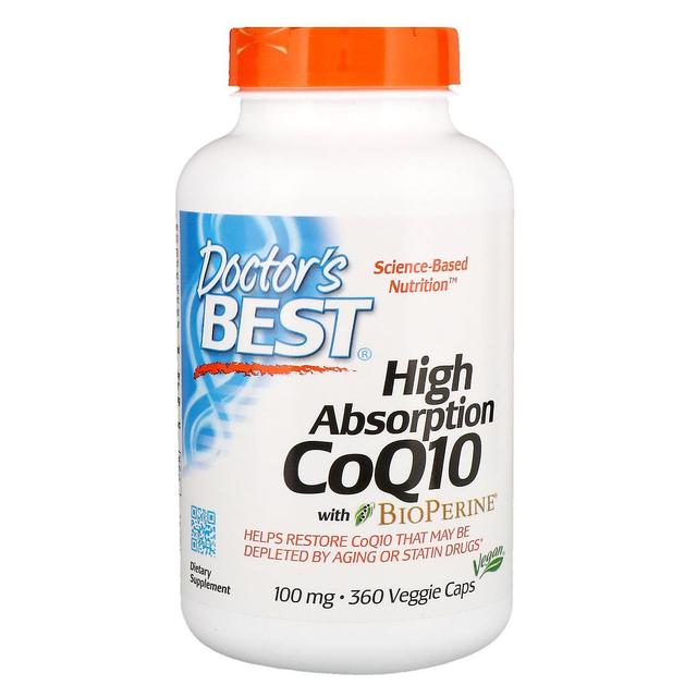 Doctor's Best Lægens bedste, høj absorption CoQ10 med BioPerine, 100 mg, 360 veggie caps on Productcaster.