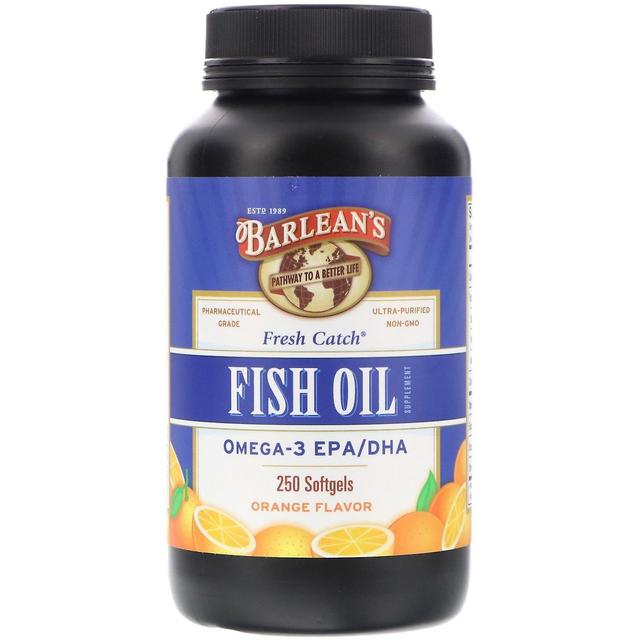 Barlean's, Fresh Catch, Fish Oil Supplement, Omega-3 EPA/DHA, Orange Flavor, 250 on Productcaster.