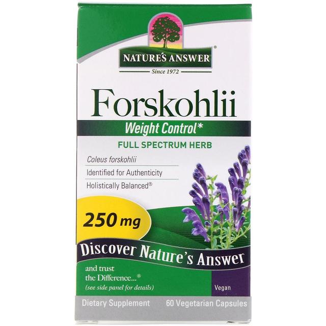 Nature's Answer Nature's Risposta, Forskohlii, 250 mg, 60 Capsule Vegetariane on Productcaster.