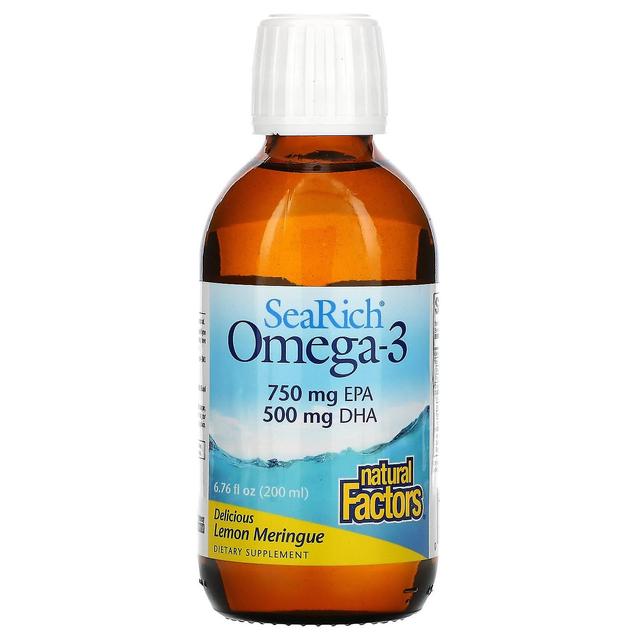 Natural Factors Fatores Naturais, SeaRich Omega-3, Delicioso Merengue de Limão, 6,76 fl oz (200 ml) on Productcaster.